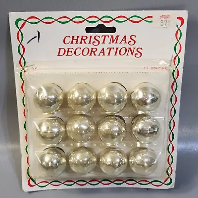 Vintage Rauch Miniature Christmas Ornaments 12 Gold Glass Balls 7/8  • $12.99