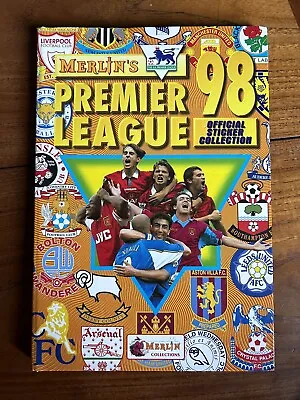 MERLIN’S PREMIER LEAGUE 98 STICKER ALBUM + HB FOLDER Half Complete Collection • £14.99