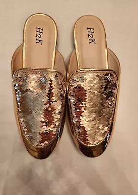 H2K Gold Or Silver Top Size 8 Womans Mule • $12