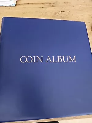 Coin Album With Sleeves For Coins Blue • £10