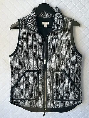 J. CREW Women’s XS Excursion Herringbone Quilted Puffer Vest Cream & Black • $20