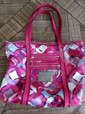 Coach Poppy Kaleidoscope Handbag Purse M0985-14747 Glam Pink Red Large Bag Tote • $55
