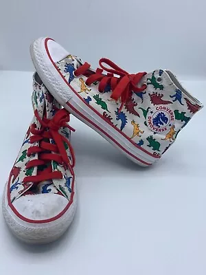 Converse Dinoverse Bright Colorful Dinosaur Hightops Shoes Size 3- Boys Or Girls • $18.88