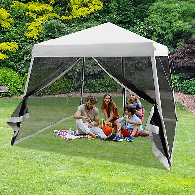 Outdoor Gazebo Foldable Camping Tent Instant Pop-up Canopy With Roller Bag • £88.95