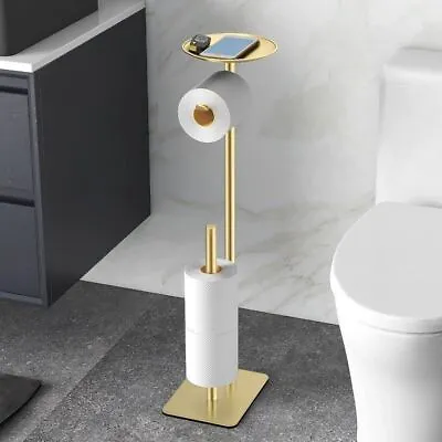 Free Standing Toilet Paper Holder Stand Tissue Roll Dispenser Holder  Office • $108.93