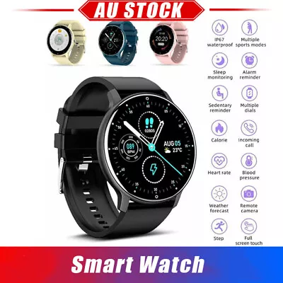 Smart Watch Fitness Tracker Blood Pressure Heart Rate Men Women Sport Watches AU • $35.99