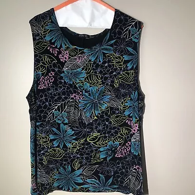 Vikki Vi Floral Sleeveless Tank Top Blouse 2X Tropical Slinky Stretch Made USA • $26.24