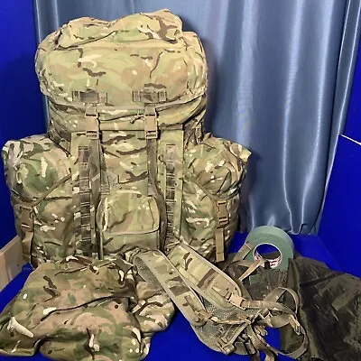 £125 • Buy British Army MTP Camo IRR Long Back Convoluted Bergen With Frame Side Pouches