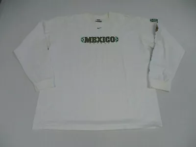 Nike Mexico Soccer Shirt Mens XL White Futbol Football Center Check Swoosh • $32.88