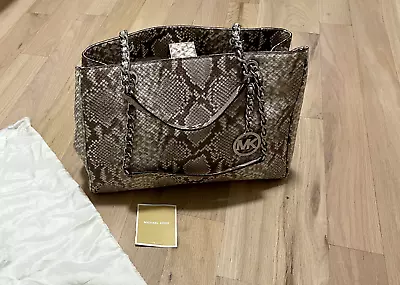 NWT Michael Kors Susannah Python Snakeskin Large Purse • $200