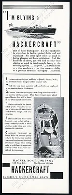 1933 Hackercraft Runabout Photo Hacker Boat Company Vintage Print Ad • $9.99