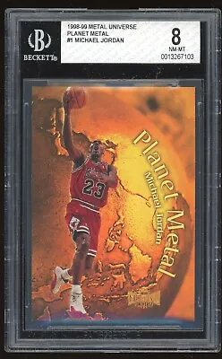 Michael Jordan 1998-99 Skybox Metal Universe  Planet Metal  Insert Card Bgs 8.0 • $799.99