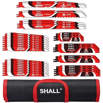 SHALL 34-Piece Reciprocating Sabre Saw Blades Set For Wood & Metal • £22.99