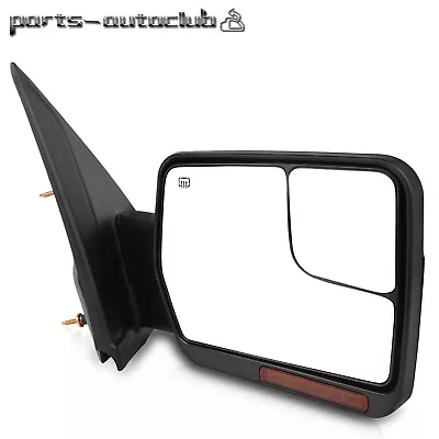 Power Heated Signal Puddle Light Passenger Side Mirror Black For 04-14 Ford F150 • $50.34