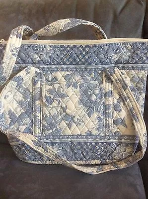 Vera Bradley Blue Toile Villager Handbag Purse - Very Rare - Used • $179.95