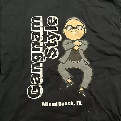 Gangnam Style Black T Shirt Crew Neck Miami Beach Florida • $14.95