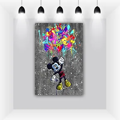 Mickey Mouse Canvas Home Decor Graffiti Cartoon Character Pop Art Urban Art • $225.99