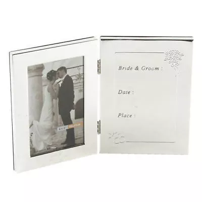 £11.95 • Buy Personalised Luxury Wedding Day Data Silver Plated Photo Frame Engraved Free