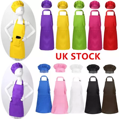 UK Children Kids Apron And Chef Hat Set Cosplay Role Play Party Costume Outfit • £8.59