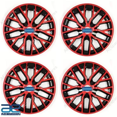 4 Pcs New Wheel Hub Caps Cover Plastic Red Black 12-16  For Cars Universal • $150.78