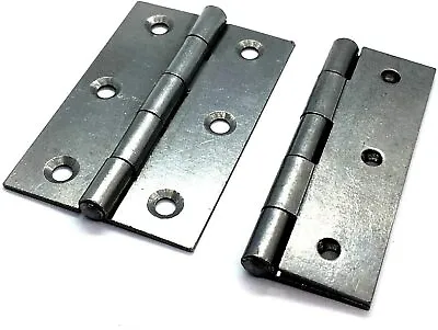 DOOR HINGES PAIR 2 HINGES 75mm X 49mm CHEAP UNIVERSAL HINGE SCREWS INCLUDED FREE • £4.75