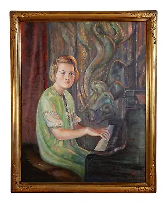 Portrait By Charles G. Tracy Of Jean Abendroth D.1932 San Diego Daley Estate • $2223