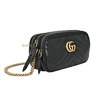 $2292.84 • Buy New Authentic Gucci GG Marmont Mini Matelasse Leather Chain Bag