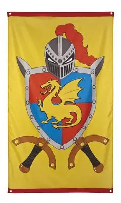 5ft X 3ft Knight & Dragons Flag Medieval Fancy Dress Pary Banner Deocration • $9.31