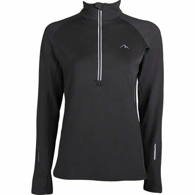 More Mile Womens Vancouver Half Zip Long Sleeve Running Top - Black • £18.50