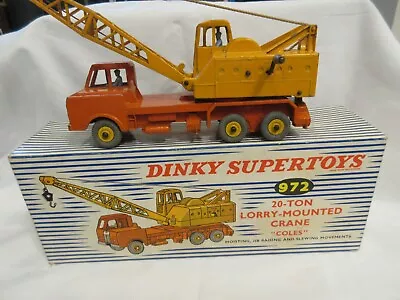 Dinky Toys Diecast Metal Coles 20-Ton Lorry Mounted Crane #972 With ORIGINAL BOX • $33.22