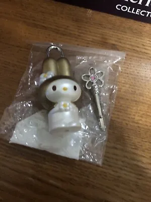 Sanrio Hello Kitty New MY MELODY Gold Crystal Key LOCK Padlock VINTAGE • $39.99