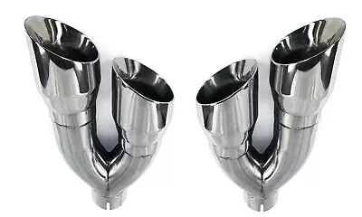 3  Inlet Exhaust Tip Dual 4  Outlet 16.00  Long Dual Wall Angel Cut (Qty2) • $134.59