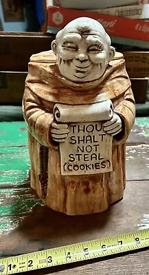 Vintage Monk Cookie Jar  “Thou Shall Not Steal” (cookies)  Treasure Craft USA • $44