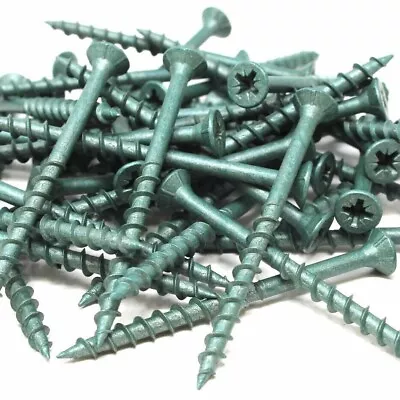 GREEN COATED DECKING SCREWS LANDSCAPE FENCING DECK 50mm 60mm 75mm • £2.88