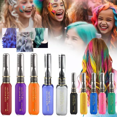 10 Colour Hair Chalk Comb Temporary Bright Hair Color Cream Washable Hair Chalk • £9.99