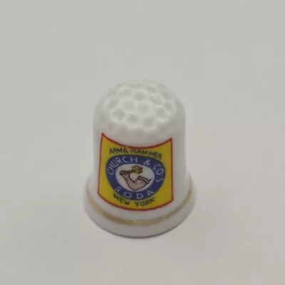 Vintage Arm & Hammer/Church And Co. Baking Soda Advertisment Porcelain Thimble • $5.99