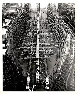 LD326 Original U.S. Maritime Commission Photo CONSTRUCTION OF 1ST VICTORY SHIP • $20