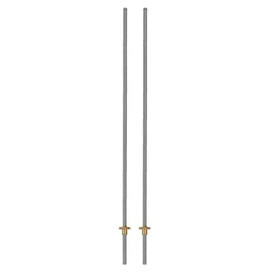 2X 500mm T8 Lead Screw And Brass  (Acme Thread 2mm Pitch 4 Starts 8mm8184 • £19.87