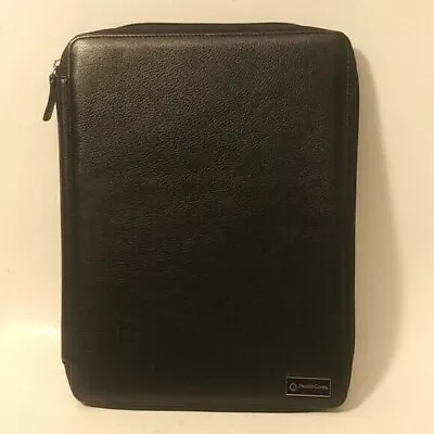 Franklin Covey Black Top Grain Leather Zip Binder Planner Case Profiler 12 X 9  • $75