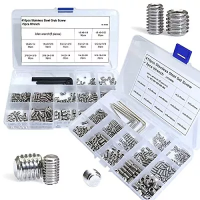 830Pcs Metric + Standard SAE Allen Head Socket Hex Grub Screw Set Assortment Kit • $34.49