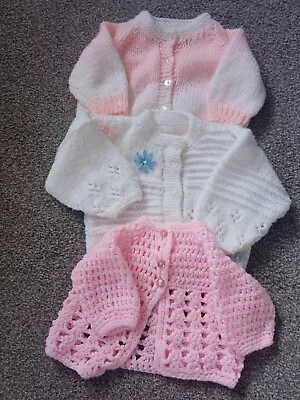 Handknitted BABY GIRL Cardigan BUNDLE 0-3 Months Excellent Condition..  • £5