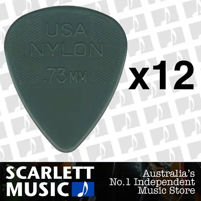 $7.99 • Buy 12 X Jim Dunlop Nylon Standard Greys .73mm Guitar Picks Plectrums 0.73 Grey