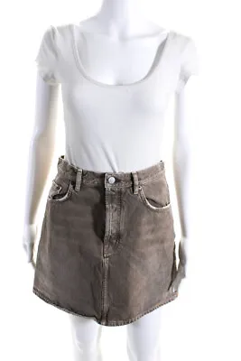 ACNE Studios Womens Denim Button Down A Line Mini Skirt Brown Size Small • $121.99