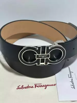 Authentic Salvatore Ferragamo Black Leather Calskin Men's Belt • $189.90