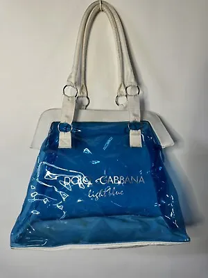 Vintage DOLCE GABBANA Light Blue Clear Tote Shoulder Bag Beach Pool Vintage Rare • $160