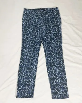 Else Women Blue Floral Stretch Skinny Denim Jeans Size 30 • $15.99
