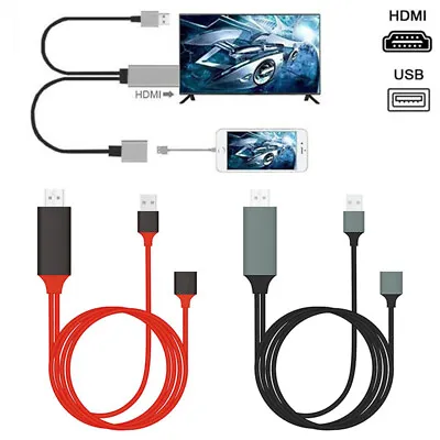 1080P HDMI Mirroring Cable Phone To TV HDTV Adapter For IPhone IPad Android • £8.92