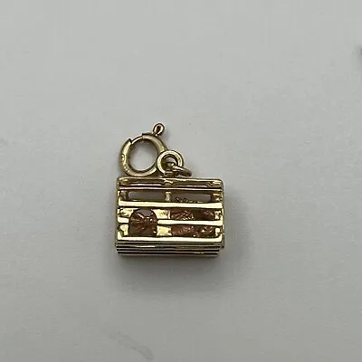 Vintage 14K Yellow Gold Lobster In Lobster Trap Or Cage Charm • $275
