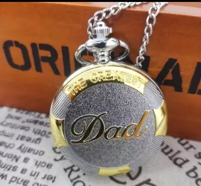 Pocket Watch With Chain Perfect Gift For Dad Or Men NEW Birthday Father's Day • £5.95