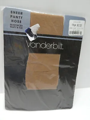 Vanderbilt Pantyhose Reinforced Panty And Toe Queen 1x 2x Fawn Beige • $15.99